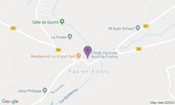 Localisation Crédit Agricole Agence de Pas en Artois