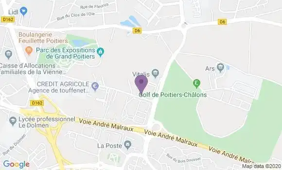 Localisation Crédit Agricole Agence de Poitiers Touffenet