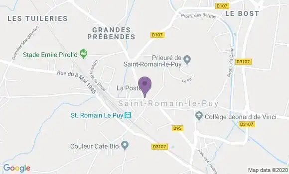 Localisation Crédit Agricole Agence de Saint Romain le Puy