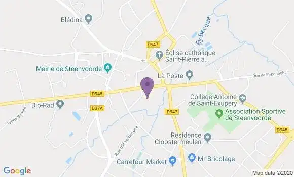 Localisation Crédit Agricole Agence de Steenvoorde