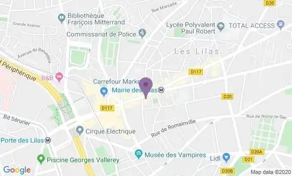 Localisation Crédit Agricole Agence de Les Lilas