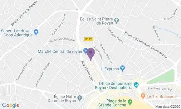 Localisation Crédit Agricole Agence de Royan Briand