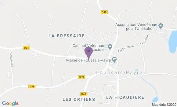 Localisation Crédit Agricole Agence de Foussais Payré