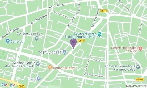 Localisation Crédit Agricole Agence de Niort Saint Florent
