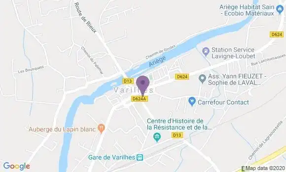Localisation Crédit Agricole Agence de Varilhes
