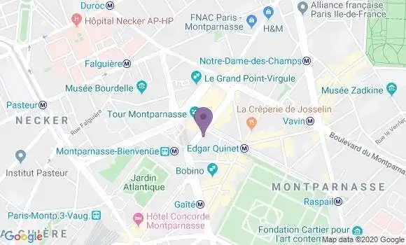 Localisation Crédit Agricole Agence de Paris Montparnasse Départ