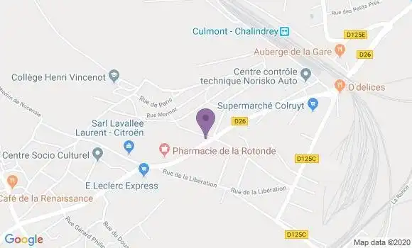 Localisation Crédit Agricole Agence de Chalindrey