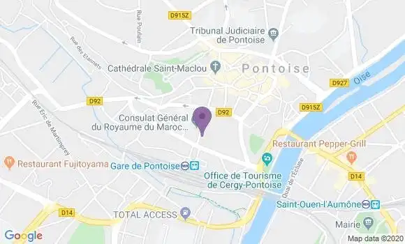 Localisation Crédit Agricole Agence de Pontoise