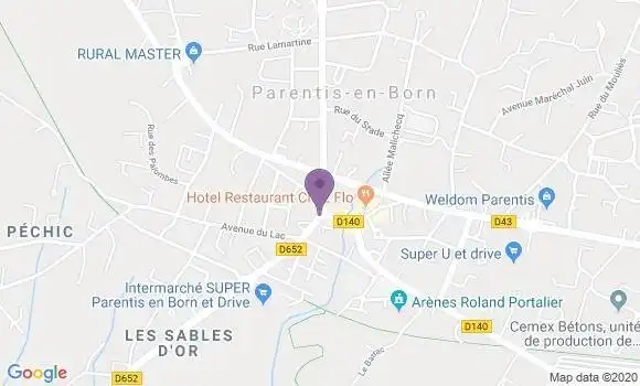 Localisation Crédit Agricole Agence de Parentis en Born