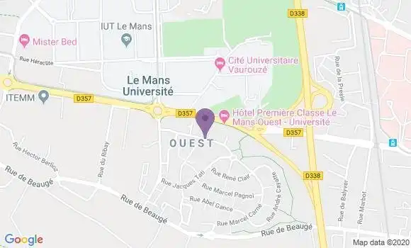 Localisation Crédit Agricole Agence de Le Mans le Ribay