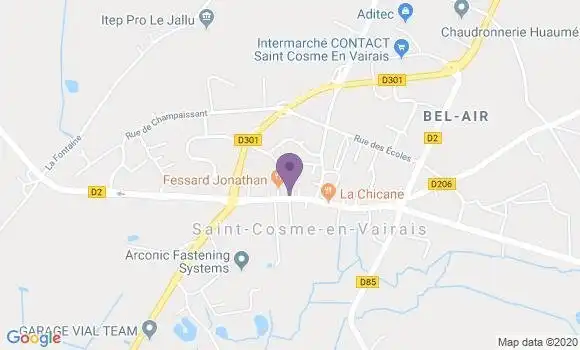 Localisation Crédit Agricole Agence de Saint Cosme en Vairais