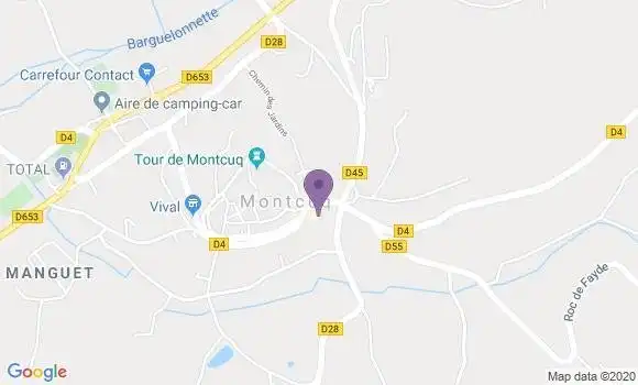 Localisation Crédit Agricole Agence de Montcuq