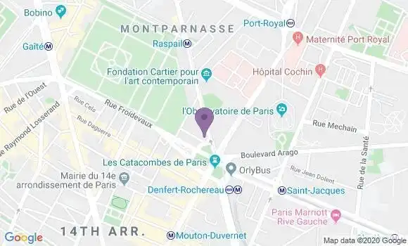 Localisation Crédit Agricole Agence de Paris Denfert Rochèreau