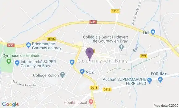 Localisation Crédit Agricole Agence de Gournay en Bray