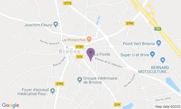 Localisation Crédit Agricole Agence de Broons