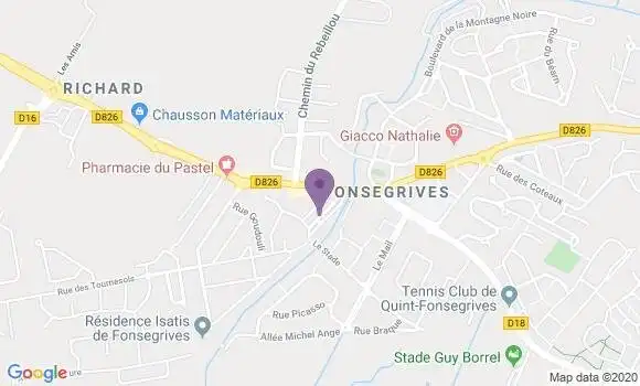 Localisation Crédit Agricole Agence de Fonsegrives