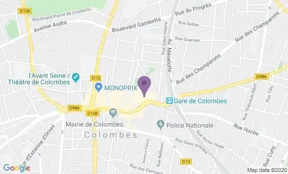 Localisation Crédit Agricole Agence de Colombes Valmy