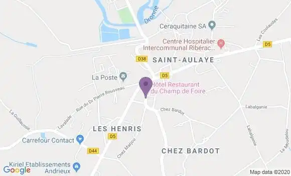 Localisation Crédit Agricole Agence de Saint Aulaye