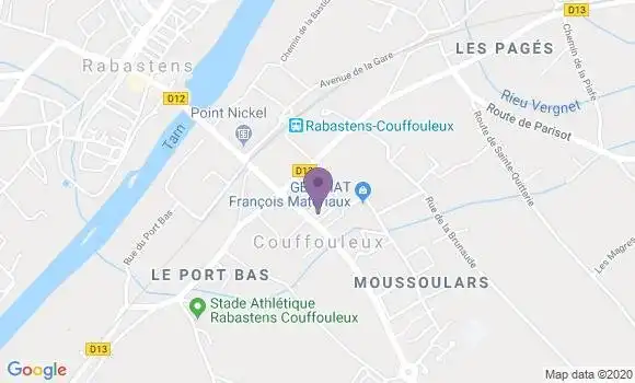 Localisation Crédit Agricole Agence de Couffouleux