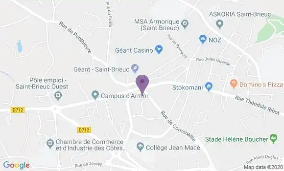 Localisation Crédit Agricole Agence de Saint Brieuc les Villages