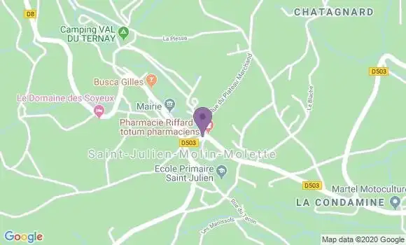 Localisation Crédit Agricole Agence de Saint Julien Molin Molette