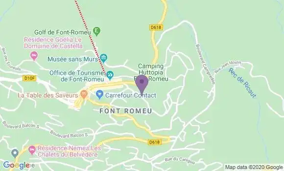 Localisation Crédit Agricole Agence de Font Romeu Odeillo Via
