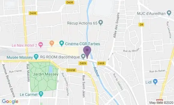 Localisation Crédit Agricole Agence de Tarbes Arsenal