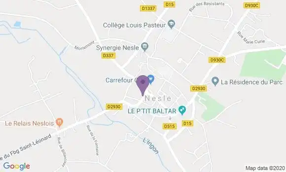 Localisation Crédit Agricole Agence de Nesle