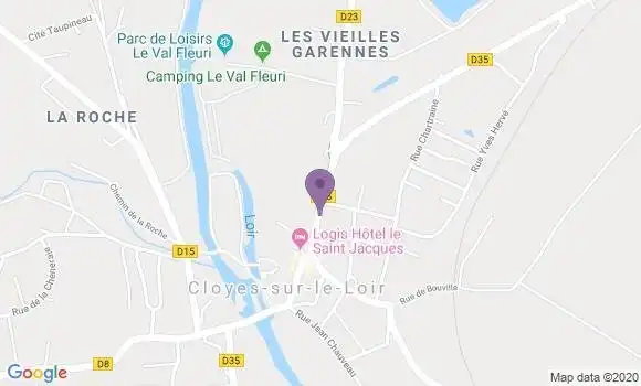 Localisation Crédit Agricole Agence de Cloyes sur Loir