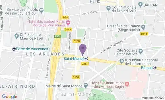 Localisation Crédit Agricole Agence de Saint Mandé