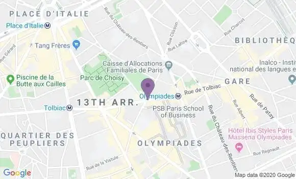 Localisation LCL Agence de Paris Tolbiac