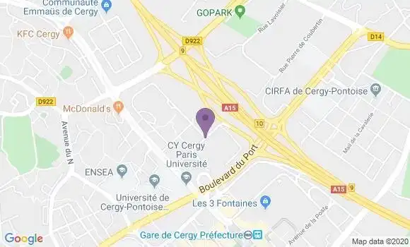 Localisation Crédit Agricole Agence de Cergy Pontoise Ordinal
