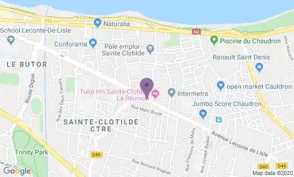 Localisation Crédit Agricole Agence de Sainte Clotilde