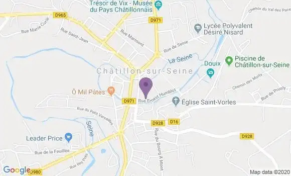 Localisation LCL Agence de Châtillon sur Seine