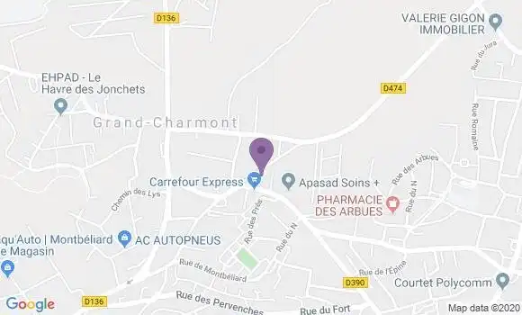 Localisation Crédit Agricole Agence de Grand Charmont