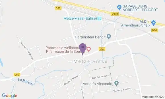 Localisation Crédit Agricole Agence de Metzervisse