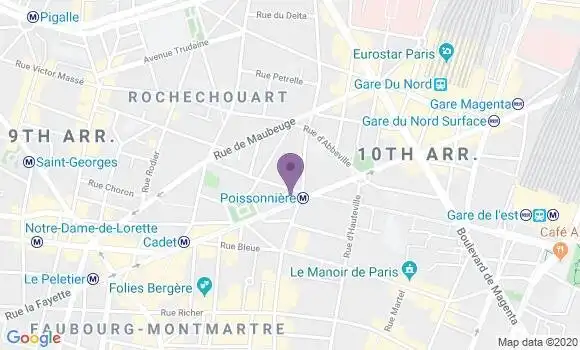 Localisation Crédit Agricole Agence de Paris Lafayette