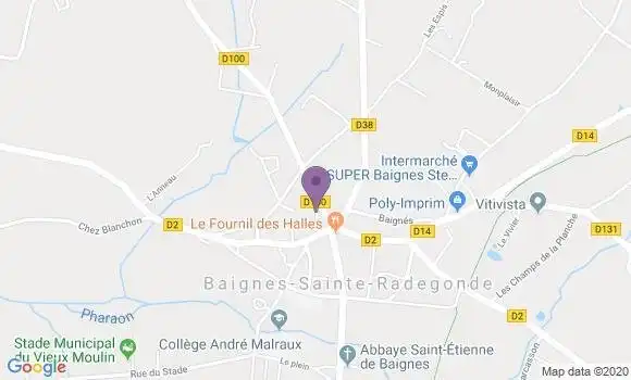 Localisation Crédit Agricole Agence de Baignes