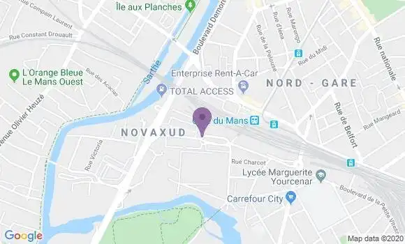 Localisation Crédit Agricole Agence de Le Mans Novaxis