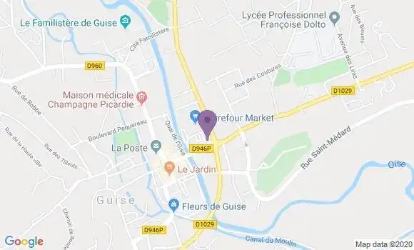 Localisation Crédit Agricole Agence de Guise
