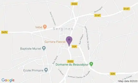 Localisation Crédit Agricole Agence de Sergines