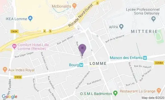 Localisation Crédit Agricole Agence de Lomme Min