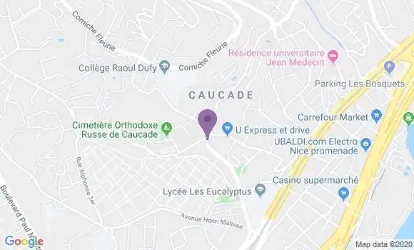 Localisation Crédit Agricole Agence de Nice Caucade