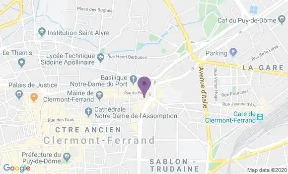 Localisation Crédit Agricole Agence de Clermont Ferrand Delille