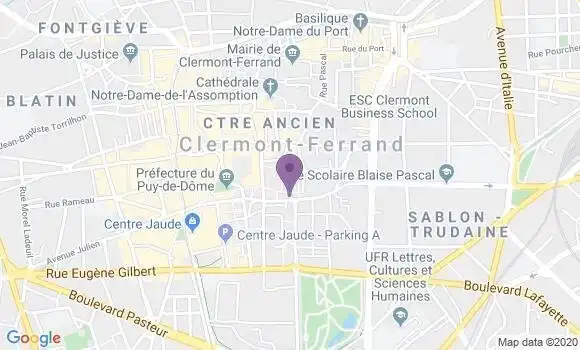 Localisation Crédit Agricole Agence de Clermont Ferrand Beaux Arts