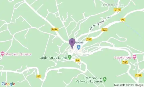 Localisation Crédit Agricole Agence de Bonnieux