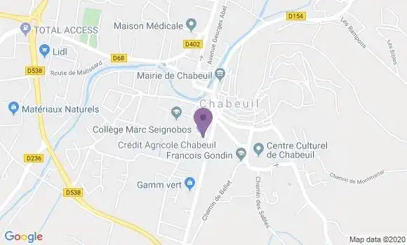 Localisation Crédit Agricole Agence de Chabeuil