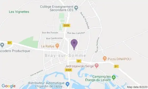 Localisation Crédit Agricole Agence de Bray sur Somme
