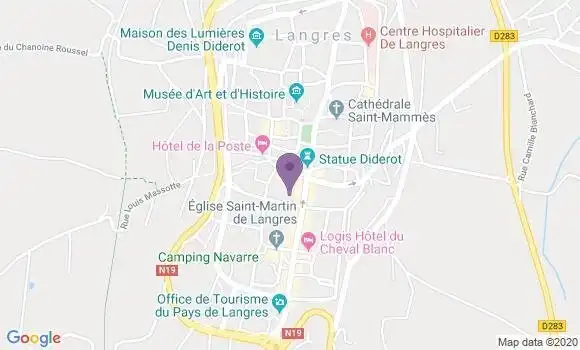 Localisation Crédit Agricole Agence de Langres