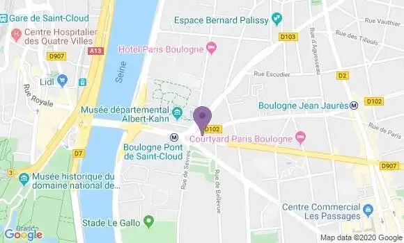Localisation Crédit Agricole Agence de Boulogne Billancourt Rhin et Danube